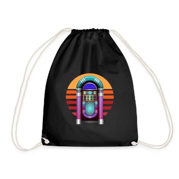 Jukebox audio vintage de machine à musique rétro - Sac de sport léger - noir - Devant