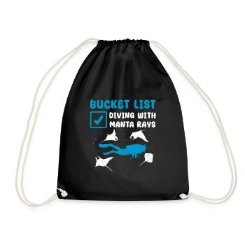 Bucket List Diving With Manta Rays Pacific Deep - Turnbeutel - Schwarz - Vorne