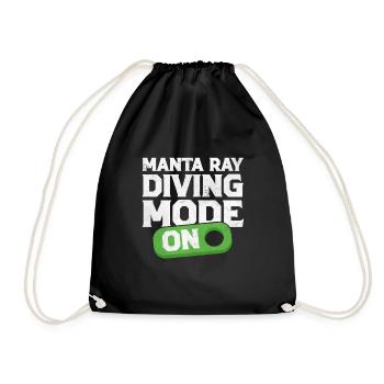 Manta Ray Diving Mode On Scube Diver Pacific Rays - Turnbeutel - Schwarz - Vorne