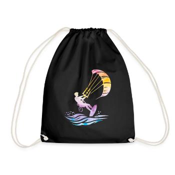 Kitesurf Océan Wave Surf Kiteboarder - Sac de sport léger - noir - Devant