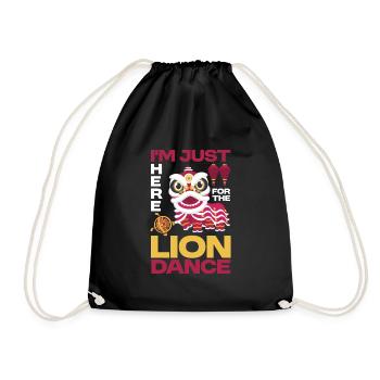Je suis juste ici pour la danse du lion Nouvel An chinois - Sac de sport léger - noir - Devant