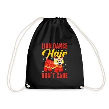 Danse du lion Cheveux Ne s’en soucie pas Culture chinoise Danse - Sac de sport léger - noir - Devant
