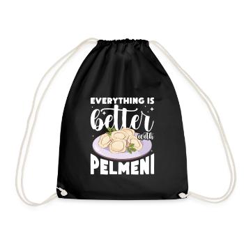 Everything Is Better With Pelmeni - Drawstring Bag - black - Front