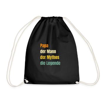 Papa: Der Mann, der Mythos, die Legende | Ehrenvol - Turnbeutel - Schwarz - Vorne