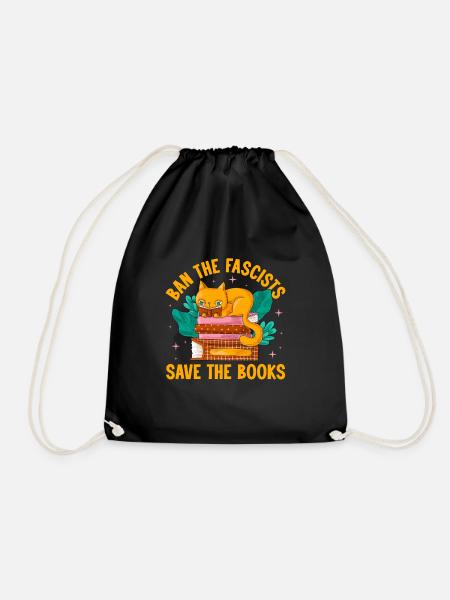 ban the fascist save the books Design for a book - Turnbeutel - Schwarz