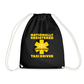 nationally registered taxi driver Design for a - Turnbeutel - Schwarz - Vorne