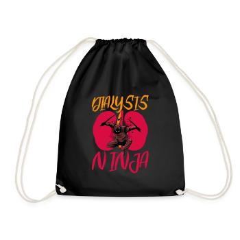 dialysis ninja Design for a dialysis patient - Drawstring Bag - black - Front