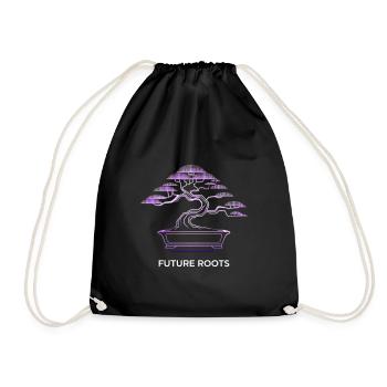 Futuristic Bonsai Tree Design - Drawstring Bag - black - Front