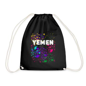 YEMEN splatter Design - Drawstring Bag - black - Front