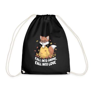 Fall Into Anime Fox Design - Turnbeutel - Schwarz - Vorne