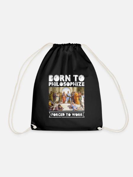 Born To Philosophize Forced To Work - Turnbeutel - Schwarz