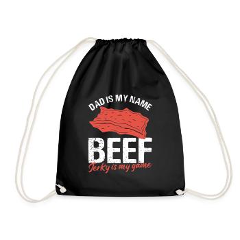 Dad Is My Name Beef Jerky Is My Game Dehydrated - Drawstring Bag - black - Front