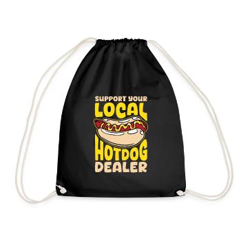 support your local hotdog dealer Design - Turnbeutel - Schwarz - Vorne