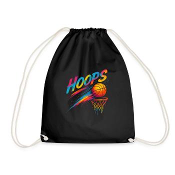 Hoops Basketball Sports Idée Cadeau BBall - Sac de sport léger - noir - Devant