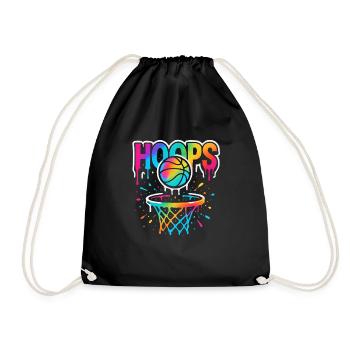 Hoops Basketball Sports Idée Cadeau BBall - Sac de sport léger - noir - Devant