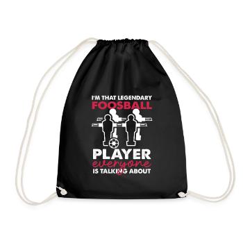 Legendary Foosball Player Design - Drawstring Bag - black - Front