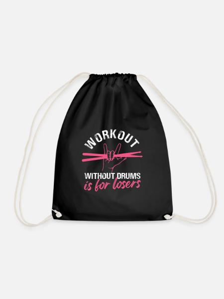 Bold Workout Drumming Design - Turnbeutel - Schwarz