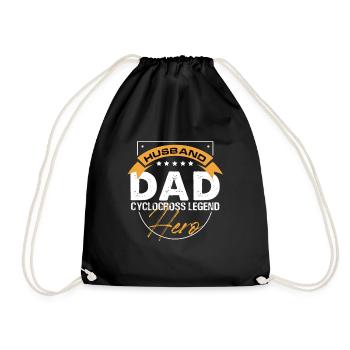 Cyclocross Legend Dad Hero Design - Drawstring Bag - black - Front