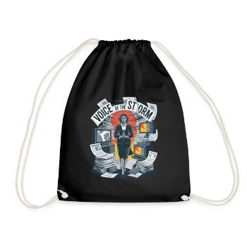 Voice of the Storm Journalist Art - Drawstring Bag - black - Front
