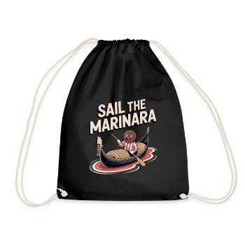 Sail the Marinara Fun Design - Drawstring Bag - black - Front