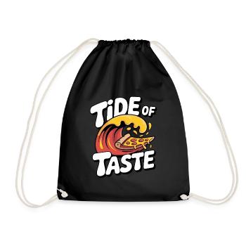 Tide of Taste Pizza Wave Design - Drawstring Bag - black - Front