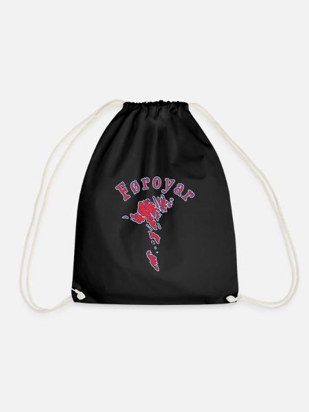 Foroyar Färöer Inseln Umriss Silhouette Reise - Turnbeutel - Schwarz