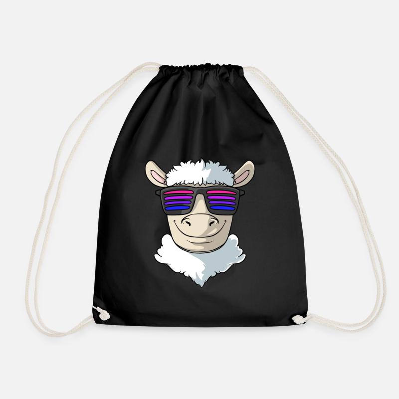 Schaf mit coller Sonnenbrille - Turnbeutel - Schwarz