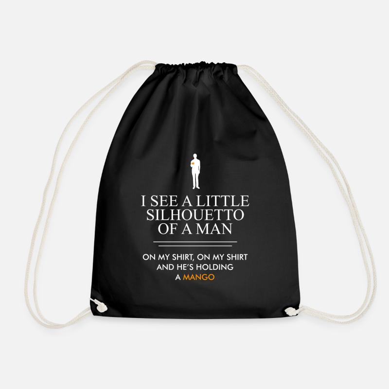 Silhouette Mango Quote - Drawstring Bag - black