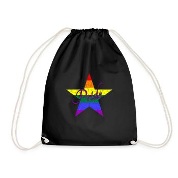 LGBTQ Pride Stern - Turnbeutel - Schwarz - Vorne