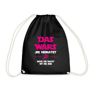 Das wars Sie heiratet - JGA Junggesellinnen - Turnbeutel - Schwarz - Vorne