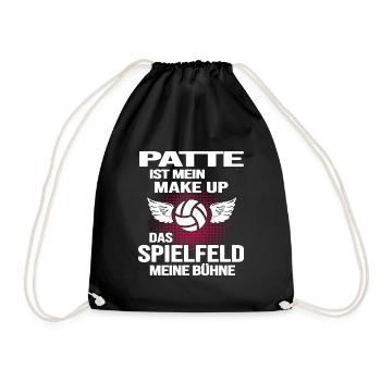 Handball Handballgirl Patte Handballspielerin - Turnbeutel - Schwarz - Vorne