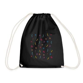 coding signs - Drawstring Bag - black - Front