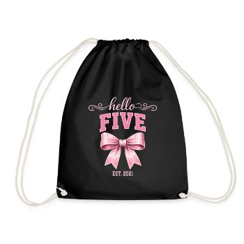 Hello Five 5 Ans Est 2021 Anniversaire Nœud - Sac de sport léger - noir - Devant