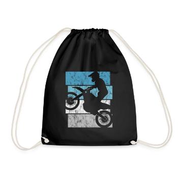 Motorrad Enduro Motocross Retro Motorcross Stunt - Drawstring Bag - black - Front