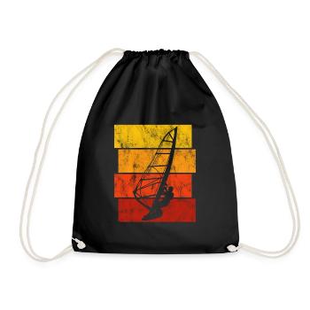 Windsurfing Retro Windsurfer Windsurfen Surfen - Turnbeutel - Schwarz - Vorne