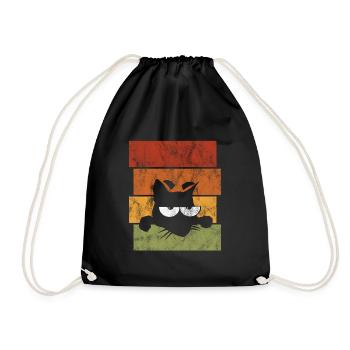 Cat Eyes Retro Cat Cat Cats Miaou ChatOn - Sac de sport léger - noir - Devant