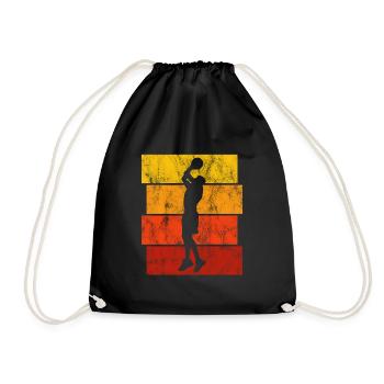 Basket-ball basket-ball basketteur rétro - Sac de sport léger - noir - Devant