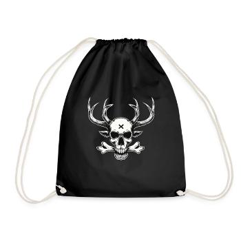 Deer Skull -Jolley Roger - Drawstring Bag - black - Front