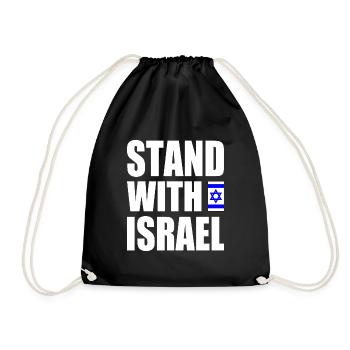 Stand with israel - Drawstring Bag - black - Front