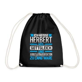 HERBERT - Gottgleich - Turnbeutel - Schwarz - Vorne