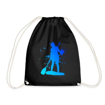Stand up Paddling Board Standup Paddle Standup Pad - Drawstring Bag - black - Front