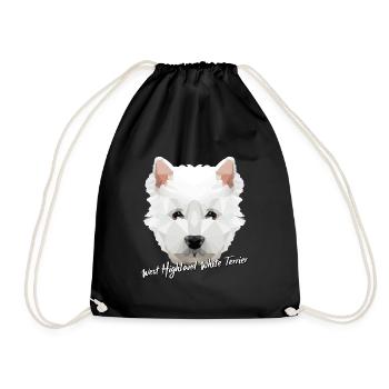West Highland White Terrier Low Poly Gift - Sac de sport léger - noir - Devant