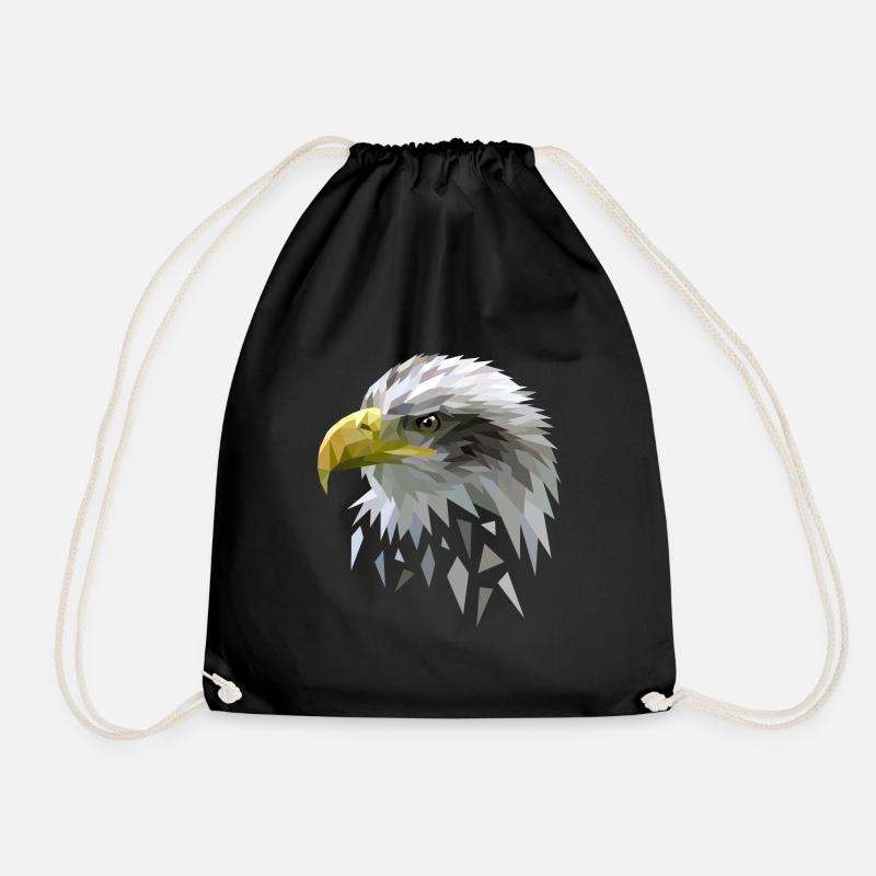 Seeadler Adler Low poly Polygone geometrisch - Turnbeutel - Schwarz