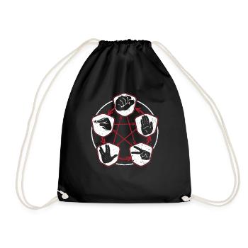 Nerdy scissors stone paper game plus lizard spock - Drawstring Bag - black - Front