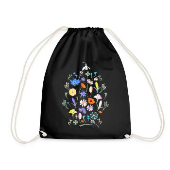 Colorful Flowers Flower Meadow - Drawstring Bag - black - Front