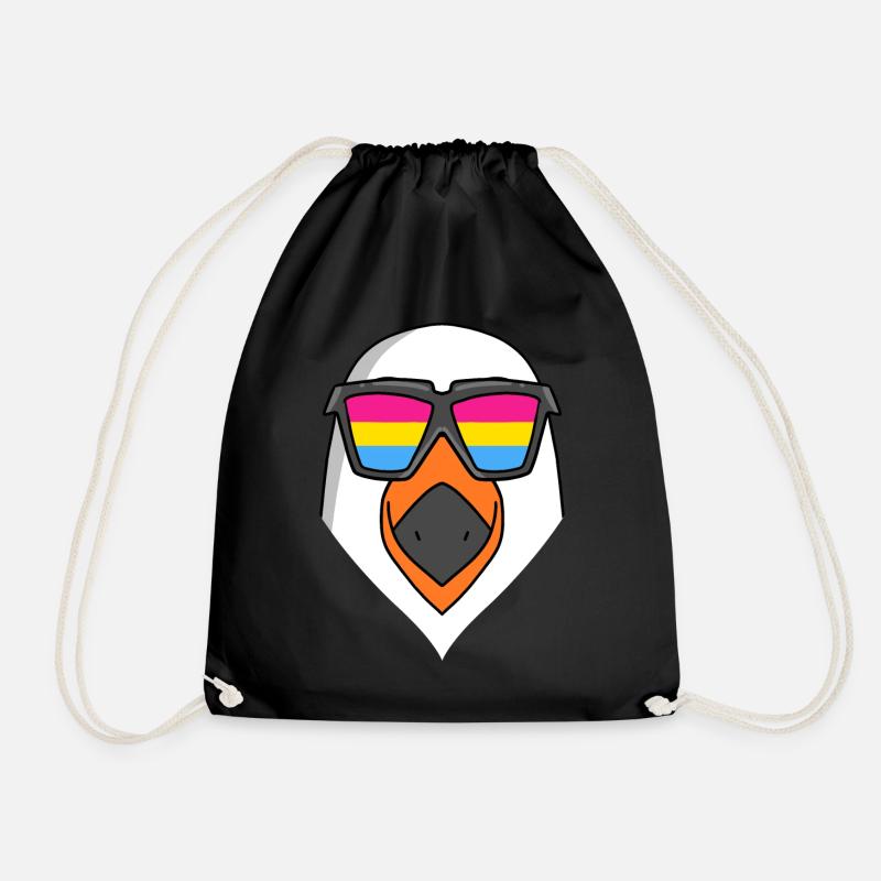Pansexuell Möwe - Möwe mit Brille - Turnbeutel - Schwarz