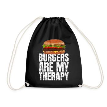 Les hamburgers sont ma thérapie Restauration rapide - Sac de sport léger - noir - Devant