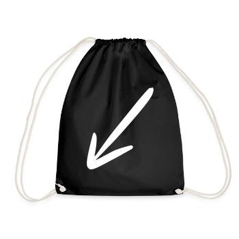 Flèche dessin esquisse blanc - Sac de sport léger - noir - Devant