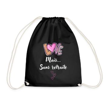 love mais sans retraite - Sac de sport léger - noir - Devant