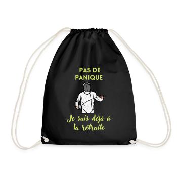 Pas de panique je suis déjà à la retraite - Sac de sport léger - noir - Devant